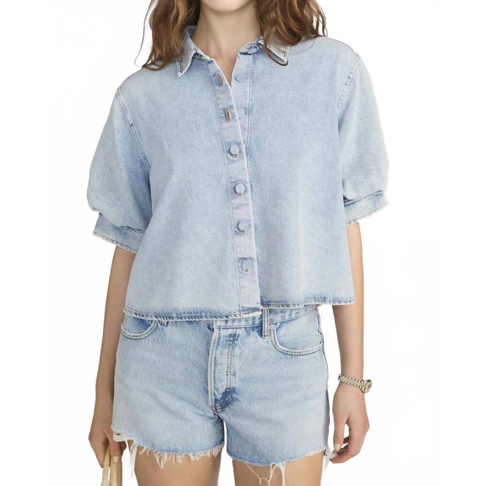 NEW FRAME billow sleeve shirt in puffin